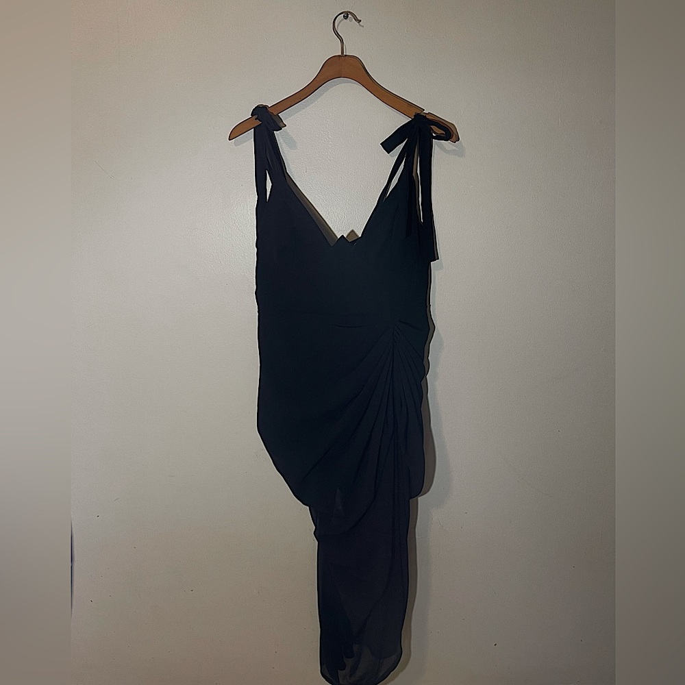 Bow Detail Draped Midi Dress